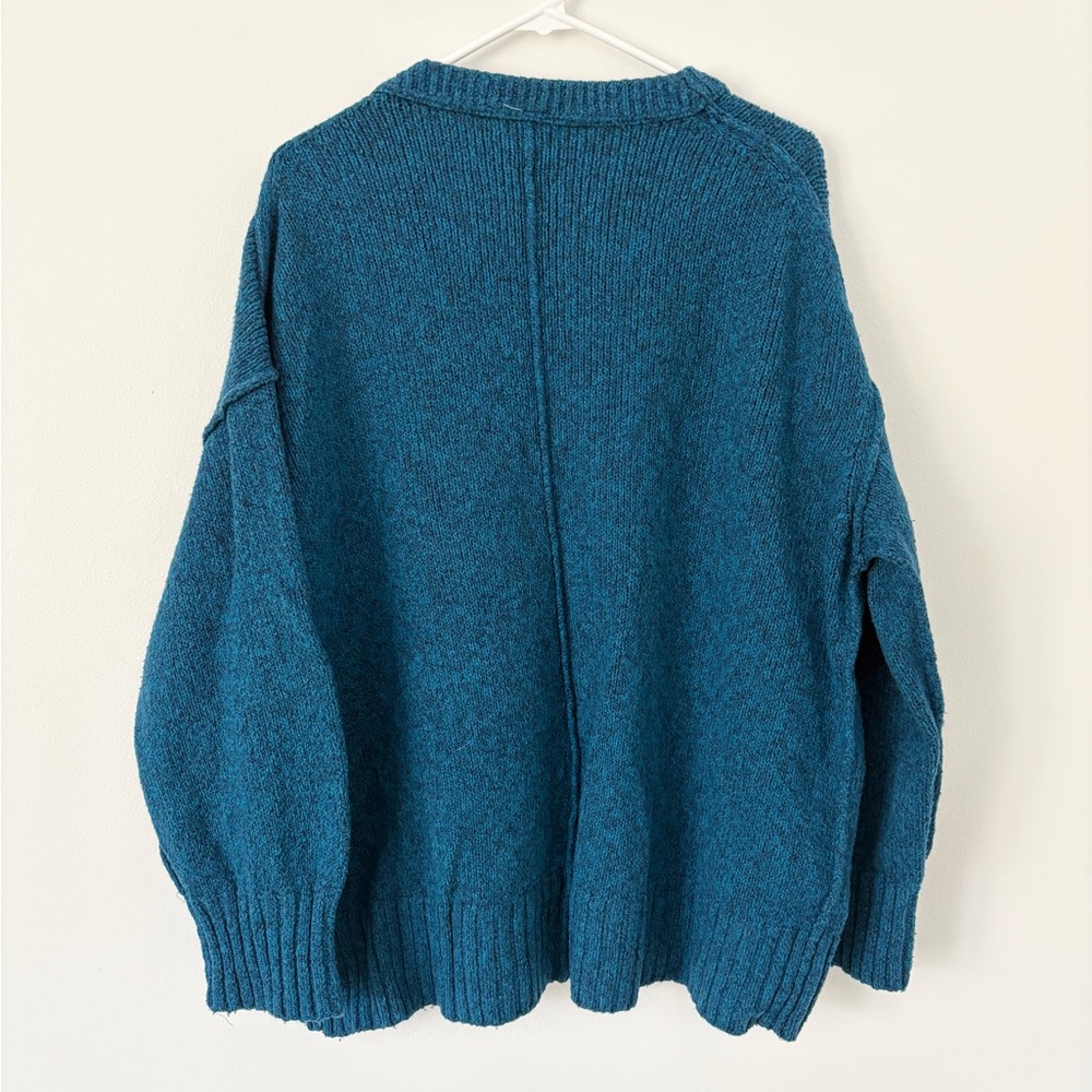 Free People Brookside Knitted Oversized Tunic Sweater in Halcyon Blue Size Small - Picture 8 of 9
